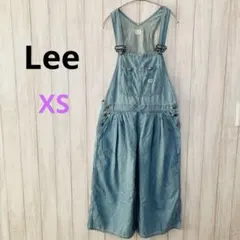 【Lee】デニムワイドレッグサロペット　ライトブルー XS