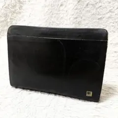 Dunhill clutch bag, black leather.