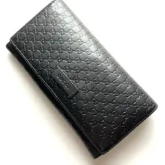 GUCCI ブラック GGパターン 長財布 - メルカリ