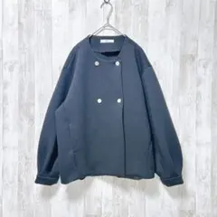 イディット　フェリシモ　ノーカラー　ジャケット　M ダンボール素材　上品　春のサムネイル