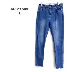 レトロガール/スキニーデニムパンツ/ストレッチカジュアルデザイン