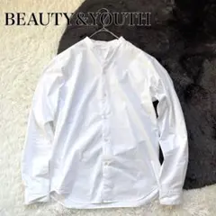 美品✨BEAUTY&YOUTH コットン バンドカラー スキッパーシャツ 白 L