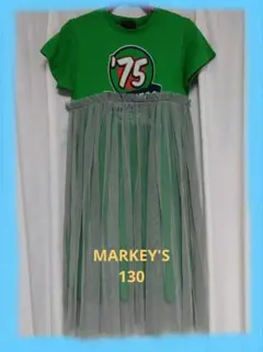 MARKEY'S マーキーズ ワンピース 130 チュール 半袖 グリーン