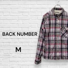 バックナンバー　BACK NUMBER ジップアップ チェック柄 シャツ Mのサムネイル