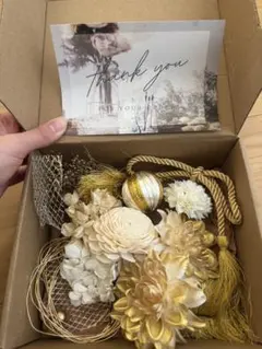 金色と白の髪飾りセット