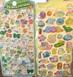 【最終価格】大人気シマエナガ入り！ ぷっくり 3D シール 2枚セット