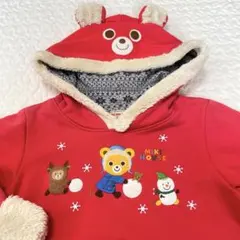 ミキハウス　プッチーくんなりきりパーカー　スウェット　トレーナー　赤　110