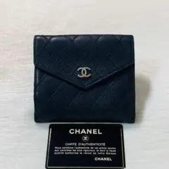 CHANEL シャネルココマーク マトラッセ ビコローレ キャビアスキン 財布のサムネイル