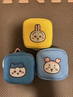 ちいかわ スクエア　刺繍　ポーチ 3個セット　うさぎ　ハチワレ　古本屋