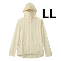 残4 LL オフホワイト ワークマン レディースクールUVサンシェードパーカー