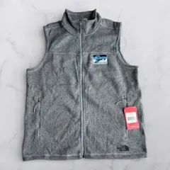 ガ*ナ様 【新品】ザノースフェイス ニットフリース ベスト 企業ロゴ グレー メ