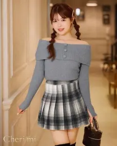 シェリミー チェック柄 プリーツスカート Mサイズ