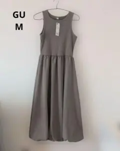 【新品未使用】GU♡バブルヘムワンピース オリーブ M