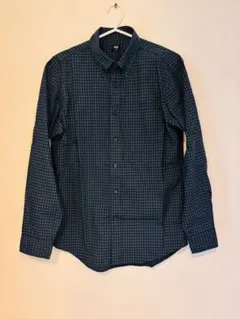 【完売品】ユニクロ　EFCブロードシャツ　ダークグリーン チェック柄 XSサイズ