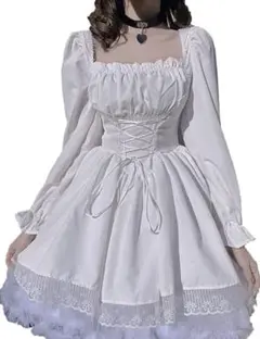 ノ*リ様 新品未使用☆ 白ワンピ　ロリータ　撮影　お姫様　映え　地雷　量産型　コ