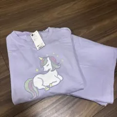 新品タグ付き　GU KIDS コットンラウンジセット ユニコーン 160cm