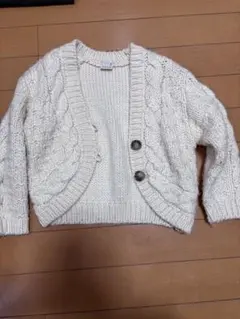 petit main ケーブル編みカーディガン 長袖 M(100～110)