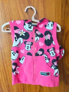 BABYDOLL ミニーマウス柄 フード付きベビーベスト