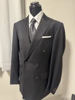 【高級生地】エルメネジルドゼニア　メンズ　ダブルブレスト　セットアップスーツ　L