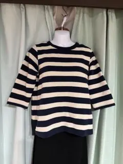 1550.chocol raffine robe ストライプ五分袖Tシャツ F☆