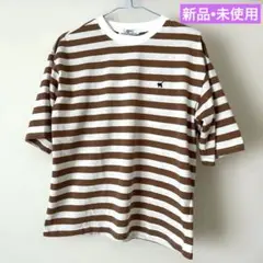 USPP 半袖Tシャツ M ブラウン ホワイト ストライプ 新品未使用 コットン