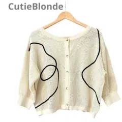 CutieBlonde 前後2WAY にょろにょろ刺繍メッシュカーディガンのサムネイル