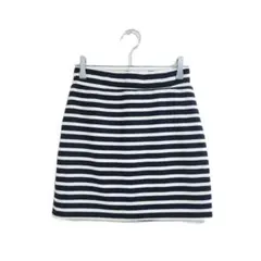 One way ミニスカート F ネイビー ボーダー柄 タイト 春秋 かわいい