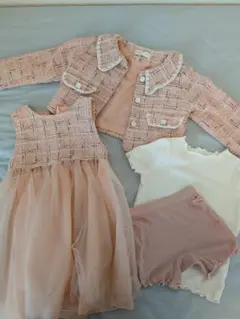 フォーマルドレス４点セット 110cm ピンク