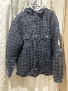 フード付きチェック柄ジャケット