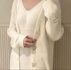 スナイデルホーム♡ハートボタンカーディガン　ワンピ　2点セット