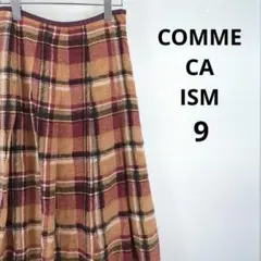 美品 コムサイズム プリーツロングスカート レディース ボトムス チェック柄