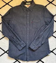 リーバイス ダークブルー長袖ボタンダウンシャツ Mサイズ デニム