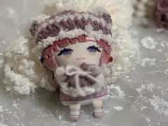 にじぱぺっと用 編み物 猫耳ニット帽 タスキ 2点セット 売り