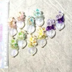 763☆パーツ☆ハートビーズとお花いっぱい☆