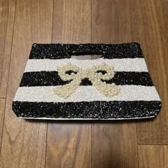 パール　ビーズ　刺繍クラッチバッグ