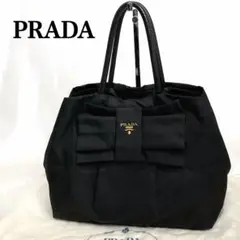 さのまる様専用 PRADA フィオッコ トートバッグ ナイロン×レザー リボン