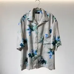 【美品】HARE ハレ BIGフラワー開襟シャツ 花柄 半袖シャツ クリーム Sのサムネイル