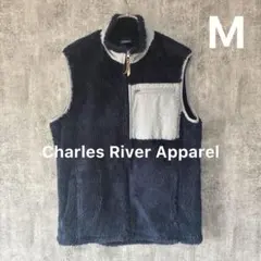 ✅【Charles River Apparel】シェルパフリースベストMネイビー