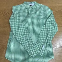 Paul Smith 緑のチェック柄長袖シャツ Mサイズ