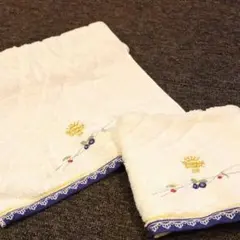 刺繍入りタオルセット 大小2枚