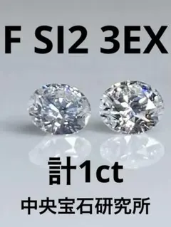 プルーン様PT 天然ダイヤモンドピアス 計1.0ct 中央宝石研究所ソーティング