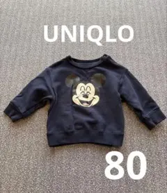 UNIQLOトレーナー　ミッキー　ネイビー　80㎝