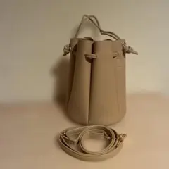 再お値下げ☆マルコマージ ベージュ レザー バケツ型ショルダーバッグ 