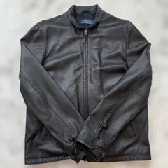 ボ*中様 Polo Ralph Lauren ラムスキンレザージャケット ブラッのサムネイル