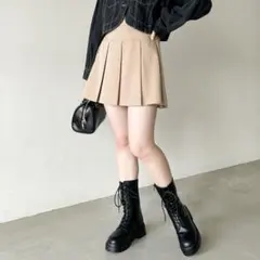 Heather ヘザー ワイドプリーツミニスカート ベージュ 966376