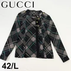 未使用品　GUCCI GG柄ノーカラージャケット　 ウール　シルク　36 2026年最新】GUCCI レディース ノーカラージャケットの人気アイテム