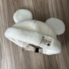 東京ディズニーリゾート ミッキー耳帽子 ボア ホワイト 白 58cm