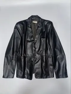 EMPORIO ARMANI ヴィンテージ　羊革　レザーテーラードジャケット　黒 90s EMPORIO ARMANI/レザーテーラードジャケット/50/ブラック - メルカリ