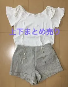 上下2点セット　キュロット　ショートパンツ　カットソーのサムネイル