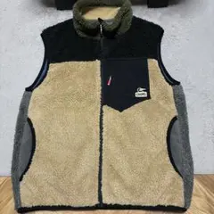 チャムス　ボアフリースベスト マルチカラー「美品」Mサイズ
